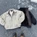 Year Of The Snake Jacket – Deconstructed Patchwork Bomber (M-XXL, Fleece-Lined, Black/Khaki, Streetwear Statement)_viptrois.com