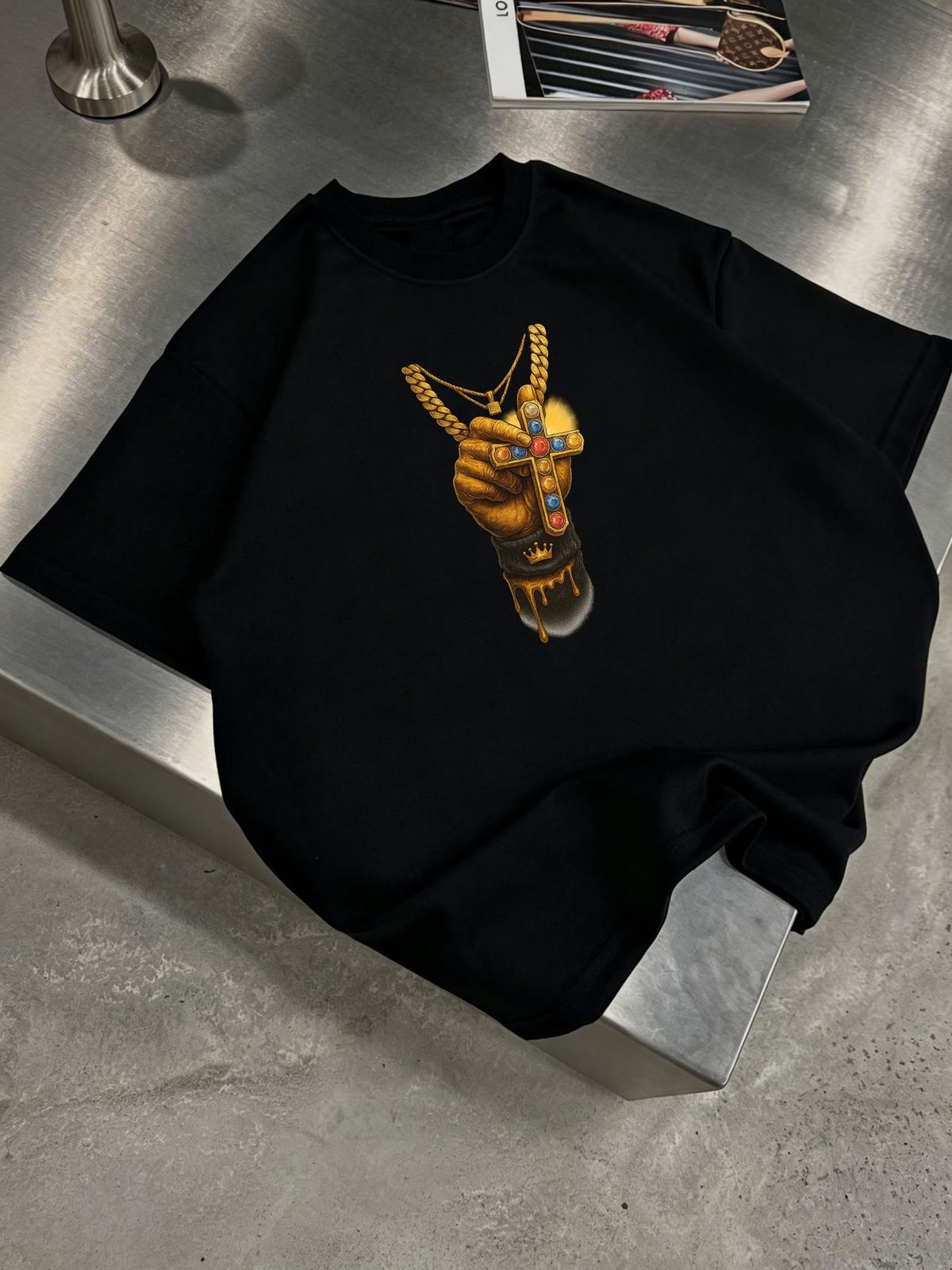 Men's Hip-Hop Cotton T-Shirt Set - 2-Piece Graphic Print Crewneck Tee Outfit, Streetwear Essentials_viptrois.com