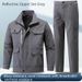 Men's Heavy-Duty Workwear Set - Flame-Resistant Welding Coveralls, Durable Camouflage Uniform For Construction & Labor Protection (Blue/Gray/Green)_viptrois.com