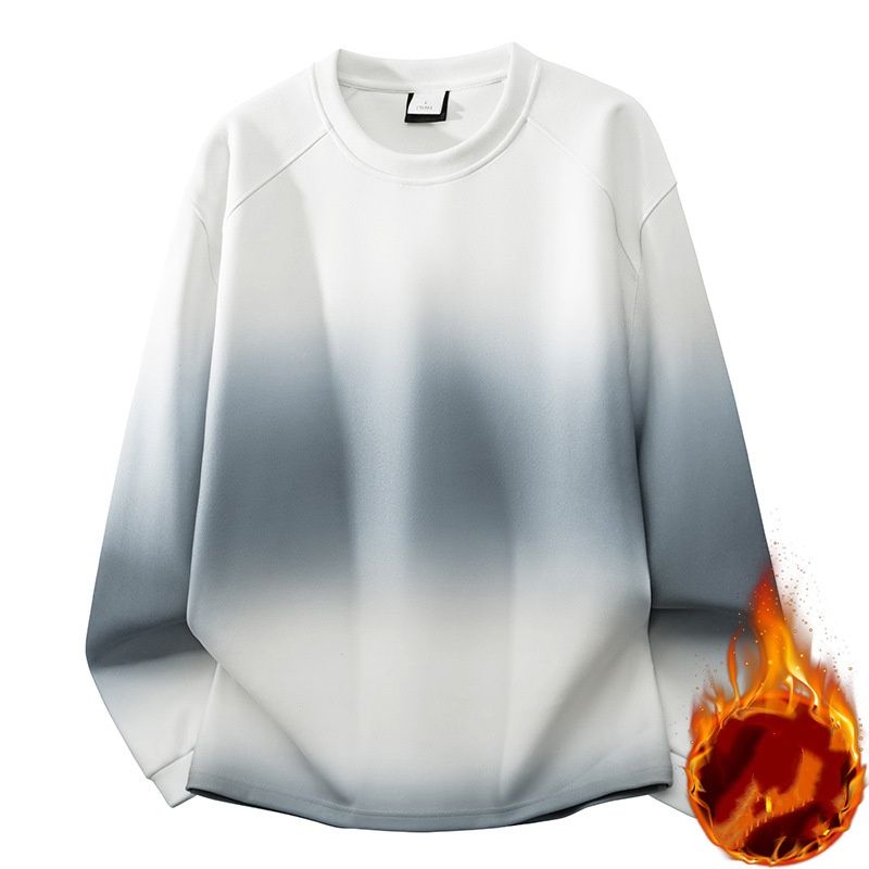 "Men's Gradient Color Pullover Sweatshirt – Trendy Round Neck Long Sleeve Top, Oversized Casual Streetwear For Teens & Young Adults_viptrois.com