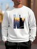 Men's Loose, Casual And Fashionable New York NY Statue Of Liberty Printed Round Neck Long Sleeved Sweatshirt For Autumn And Winter_viptrois.com
