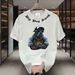 【DORAE】Unisex Oversized T-shirt (100% Cotton) Off-White ("Big Dog Swag Gangster Pup" Print & Hip-Hop Street Casual Design)_viptrois.com