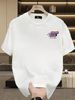 2026 Summer New Men's Short Sleeve Tee, American Sport Style Red & Blue Monogram And VERECTON Text Print, Loose Trendy Casual Daily Top_viptrois.com