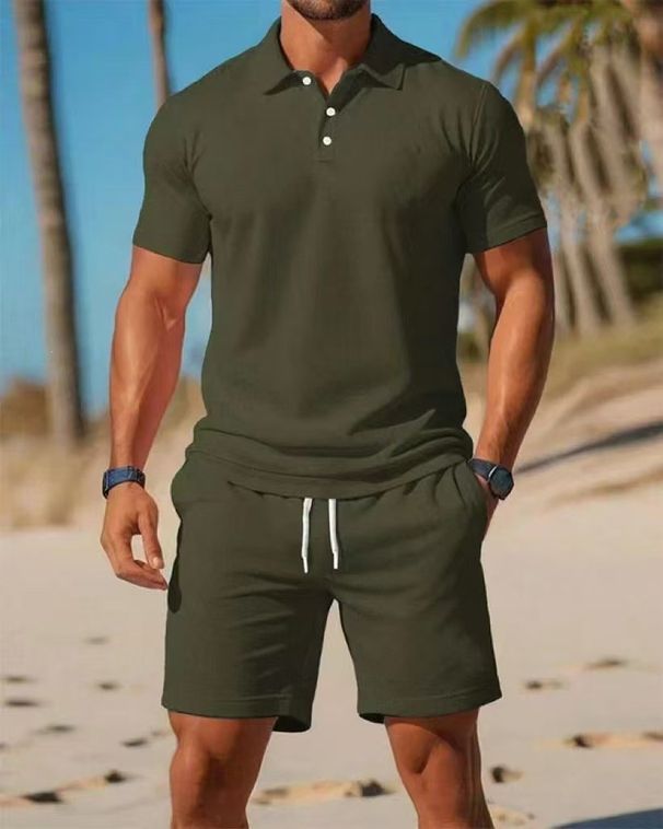 Men's High Quality Loose Fitting Versatile Fashionable Trendy Short Sleeved Shirt And Shorts Set Casual Summer Two Piece Set_viptrois.com