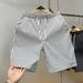 Men's Korean Style Slim Fit Quick Dry Striped Shorts Summer Thin Beach Outerwear Trendy_viptrois.com