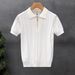 Men's Clothing Men's Half Zip Knit Short Sleeve Sweater T-Shirt Thin Style Ice Silk Collar Summer Suitable For Formal & Casual For Men_viptrois.com