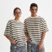 Men's Clothing Men's Mesh Short Sleeved High Quality Striped Round Neck Boxy Short Sleeved T Shirt Men_viptrois.com