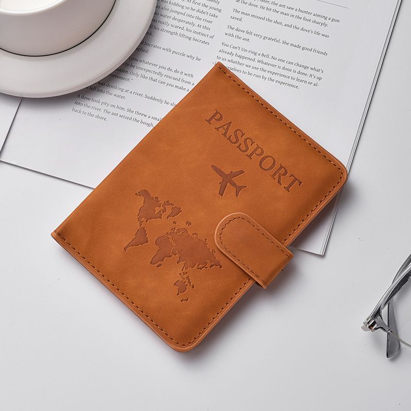 Passport Covers PU Leather Passport Cover Spot Magnetic Buckle Passport Holder Multifunctional Durable Anti Magnetic Anti Theft ID Bag_viptrois.com