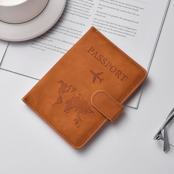 Passport Covers PU Leather Passport Cover Spot Magnetic Buckle Passport Holder Multifunctional Durable Anti Magnetic Anti Theft ID Bag_viptrois.com