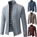 Men’s Fleece-Lined Knit Cardigan – Warm Winter Sweater For Casual & Work (Blue/Light Gray/Dark Gray/Burgundy/Espresso, M-XXXL)_viptrois.com