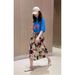 Women's clothing 2023 new Marni blue graffiti print loose short sleeved t-shirt women's summer slim niche top_viptrois.com
