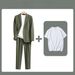 Linen-Blend Suit Set – Single-Breasted Relaxed Fit Suit Jacket & Trousers (100% Acetate) – Lightweight For Spring/Summer_viptrois.com