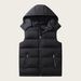 Men's Sleeveless Quilted Vest Jacket - Oversized Casual Padded Waistcoat For Autumn & Winter (Black, Navy Blue)_viptrois.com