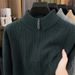 Men's Half-Zip Sweater – Thickened Winter Knit Pullover, Business Casual & Warm Layering For Modern Men_viptrois.com
