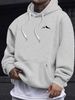 Men's Autumn And Winter Casual Fashion Loose Hooded Sweatshirt Mountain Print Warm Long Sleeved Pullover_viptrois.com