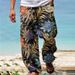 Men's Summer Style Drawstring Printed Street Fashion Loose Casual Leg Trousers_viptrois.com