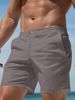Men's Clothing Casual Shorts Stylish Cotton Blend Shorts Retro American Style Solid Color Comfortable Fit ( White, Gray, Light Gray, Red, Navy Blue)_viptrois.com