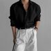 Men's Clothing Ribbed Texture Long Sleeved Shirt For Men Casual Business Shirt With Drape And Mature Style All Match Top_viptrois.com