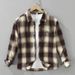 Retro Plaid Long Sleeved Shirt For Men, Fashionable And Versatile, Artistic And Casual Loose Top_viptrois.com