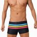 Men's Clothing UXH Men's New Style Sports Split Color Striped Boxer Sports Shorts Nylon Swim Beach Shorts Swim Trunks_viptrois.com