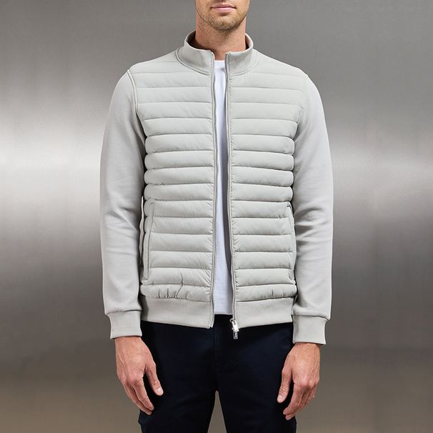 Men's Clothing Men's Lightweight Down Jacket - Stand Collar Knit Hybrid Coat (Quilted Winter Essential)_viptrois.com