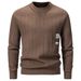 2026 High Quality Fashion Knitwear Pullovers Men's Round Collar Patch Long Sleeve Casual Straight Type Knit Sweater_viptrois.com