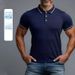 Men's Clothing Fit Short Sleeve Lightweight Business Casual T-Shirt Breathable & Comfortable (White, Orange, Green, Beige, Navy, Blue, Black)_viptrois.com