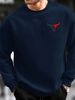 Men's Loose Casual Fashionable Classic Cow Head Pattern Printed Round Neck Long Sleeved Sweatshirt Suitable For Autumn And Winter Wear_viptrois.com