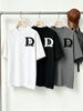 100% Cotton Men's 3-Pack T-shirts R Monogram With Flower Detail Print Crew Neck Short Sleeve Casual Tops In Black White Gray_viptrois.com