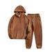 "Men's Hooded Sweatshirt & Jogger Set – Solid Color Casual Two-Piece For Autumn & Winter – Black/Grey/Army Green/Camel"_viptrois.com
