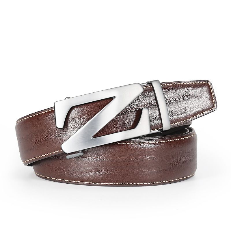 Men's Belts New Men's Belt Top Layer Cowhide Z Letter Alloy Automatic Buckle Business Fashion Casual Fashion Belt_viptrois.com