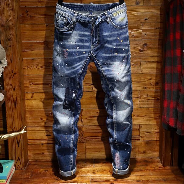 Men's Clothing Fashion Brand New Jeans Men's Loose Style Trendy Slim Fitting Casual Harem Worn Men's Autumn Workwear Pants_viptrois.com