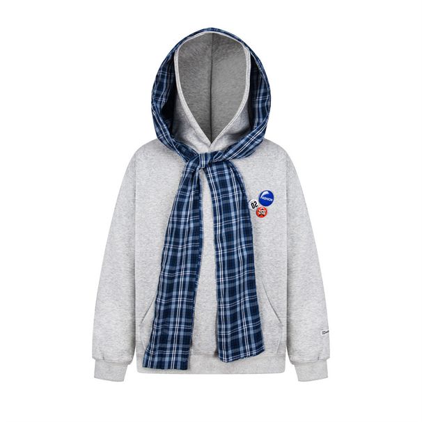 Two-Piece Hooded Sweatshirt For Men, Loose Pullover With Detachable Hat, Plaid Pattern, Niche Sports Shirt, High_viptrois.com