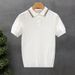 Men's High End Light Luxury Knitted Polo Shirt Short Sleeved Ice Silk Collar Solid Color New Summer Style T-Shirt_viptrois.com