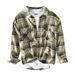 New Men's Casual Long Sleeved Checkered Cotton Shirt Jacket_viptrois.com