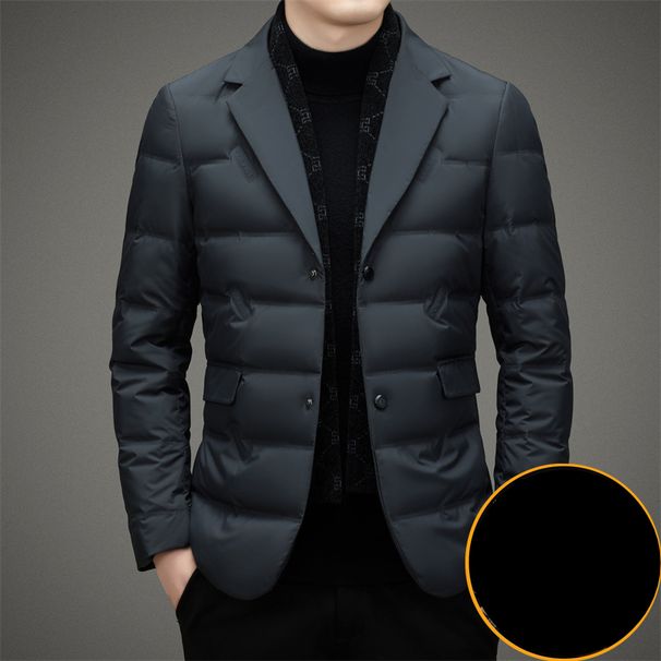 Men's Clothing Fashionable Simple Suit Scarf Collar Down Jacket Men's Autumn and Winter Trendy Warm Down Jacket Suit Style Down Jacket_viptrois.com