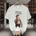【DORAE】2026 Cotton T-shirt (Combed Cotton) Black ("Thai Meme Beer Boy" Print & White-Brown Accent) – Humorous Casual Style For Urban Commute_viptrois.com