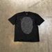 250g Heavyweight Cotton American Style Oversized T-Shirt Short Sleeved Loose Fit Fingerprint Print for Couples Men Women White Black_viptrois.com