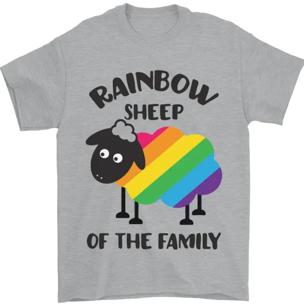 Rainbow Sheep Funny Gay Pride Day LGBT Mens T-Shirt Mens Womens Tees Top 100% Cotton_viptrois.com