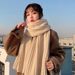Ins Harajuku Wind Knitted Women's Winter Korean Edition Cute and Versatile Warm Student Solid Color Scarf_viptrois.com