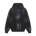Spray Paint Vintage Dirty Waste Style Hooded Sweatshirt For Men With Unique Design, Frayed Edges, Patchwork, And_viptrois.com
