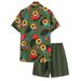 Men's Clothing Men's Hawaiian Style Short Sleeved Shirt And Shorts Set Casual Beach Vacation Floral Print Two-Piece Outfit_viptrois.com