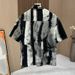 Niche Trendy Brand Summer Ink Printing Thin Shirt Men's Trendy Brand High-end Fashion Short-sleeved Shirt Trendy Men's Clothing_viptrois.com