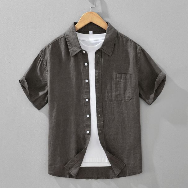 Summer New Small Fresh Linen Men's Shirt Breathable, Casual, Comfortable, Versatile For Wearing Outside_viptrois.com