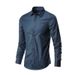 Men's Clothing White Shirt Long Sleeved Business Suit Professional Slim Black Shirt Solid Color Bottoming Shirt_viptrois.com