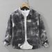 Tie Dye Trendy Long Sleeved Shirt For Men, Fashionable And Versatile, Artistic And Casual Loose Top_viptrois.com
