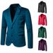 CT 23 Spring New Men's V-neck Two-button Blazer Casual Slim Fit Solid Color Suit_viptrois.com