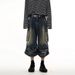 Men's Clothing Multi Pocket Workwear Denim Shorts Pleated Design Cropped Loose Drape Pants_viptrois.com