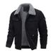 Men's Corduroy Bomber Jacket With Fleece Lining – Oversized Streetwear Winter Coat (Gray/Black/Khaki, Sizes M-8XL) | Heavyweight Urban Essential_viptrois.com