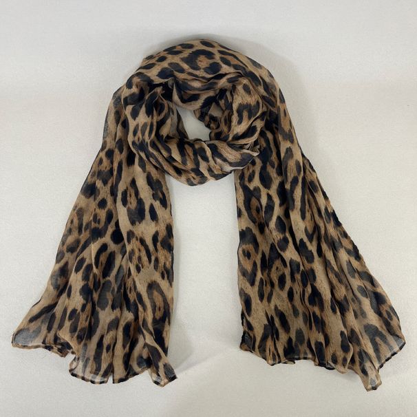 Trendy Fashion Leopard Print Scarf Millennial Hot Girl Style Comfortable Breathable Neck Warmer For Women_viptrois.com